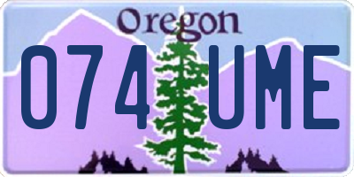 OR license plate 074UME
