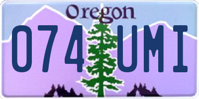 OR license plate 074UMI