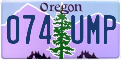 OR license plate 074UMP