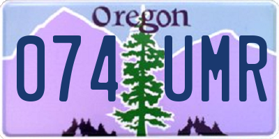 OR license plate 074UMR