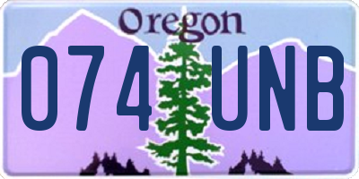 OR license plate 074UNB