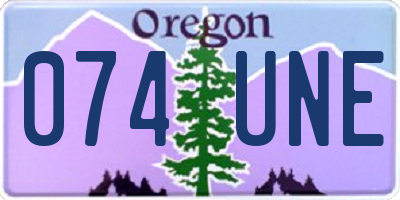 OR license plate 074UNE