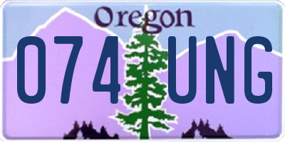 OR license plate 074UNG