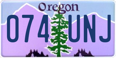 OR license plate 074UNJ