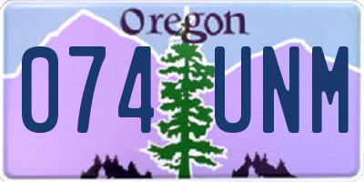 OR license plate 074UNM