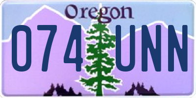 OR license plate 074UNN