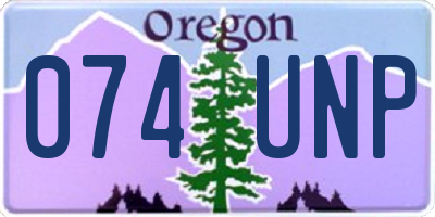 OR license plate 074UNP