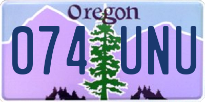 OR license plate 074UNU