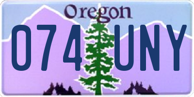OR license plate 074UNY