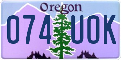 OR license plate 074UOK