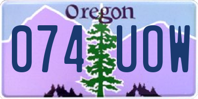 OR license plate 074UOW