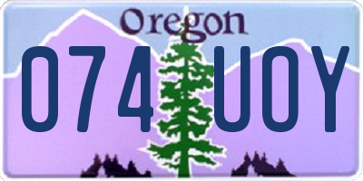 OR license plate 074UOY