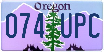 OR license plate 074UPC