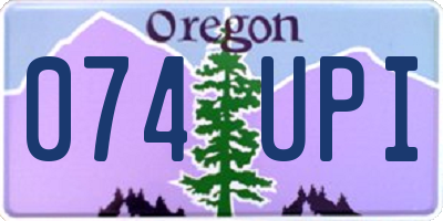 OR license plate 074UPI