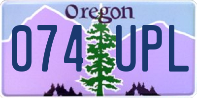 OR license plate 074UPL