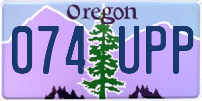 OR license plate 074UPP