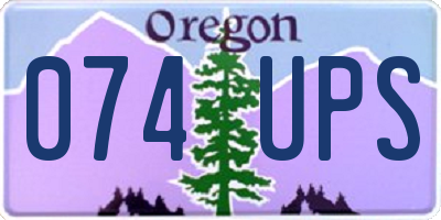 OR license plate 074UPS