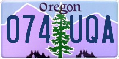OR license plate 074UQA