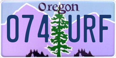 OR license plate 074URF