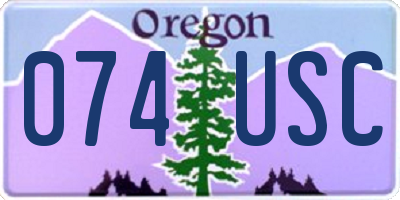 OR license plate 074USC