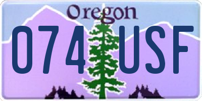 OR license plate 074USF