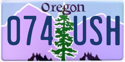 OR license plate 074USH