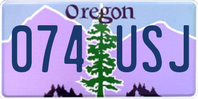 OR license plate 074USJ