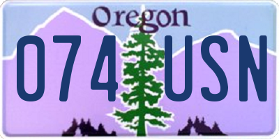 OR license plate 074USN