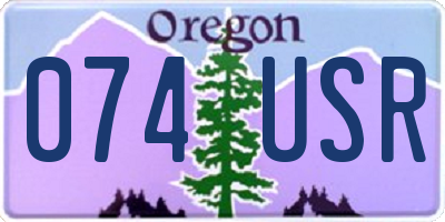 OR license plate 074USR