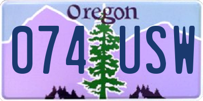 OR license plate 074USW