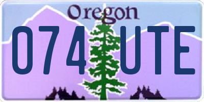 OR license plate 074UTE