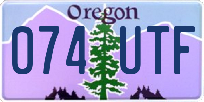 OR license plate 074UTF