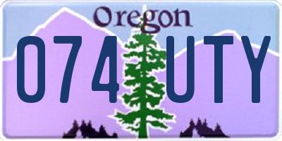 OR license plate 074UTY