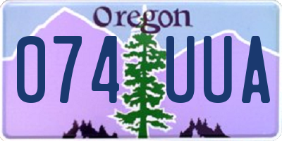 OR license plate 074UUA