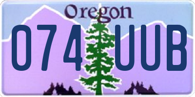 OR license plate 074UUB