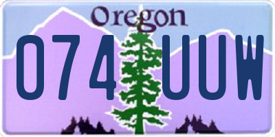 OR license plate 074UUW