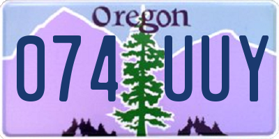 OR license plate 074UUY