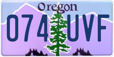 OR license plate 074UVF