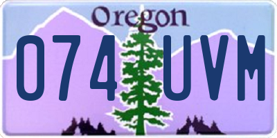 OR license plate 074UVM