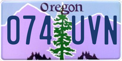 OR license plate 074UVN