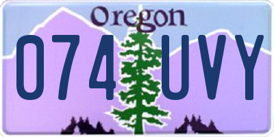 OR license plate 074UVY
