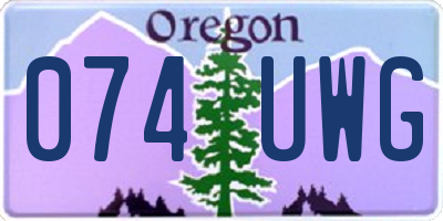 OR license plate 074UWG