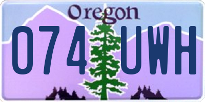 OR license plate 074UWH