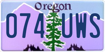 OR license plate 074UWS