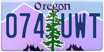 OR license plate 074UWT