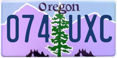 OR license plate 074UXC