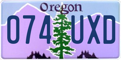 OR license plate 074UXD