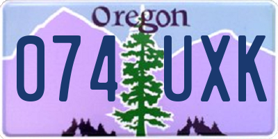 OR license plate 074UXK
