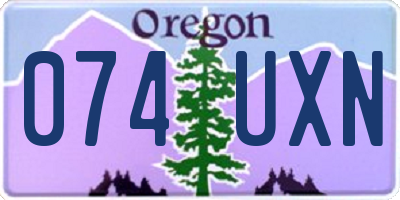 OR license plate 074UXN