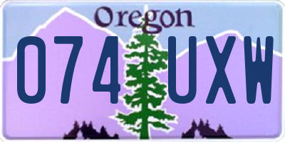 OR license plate 074UXW